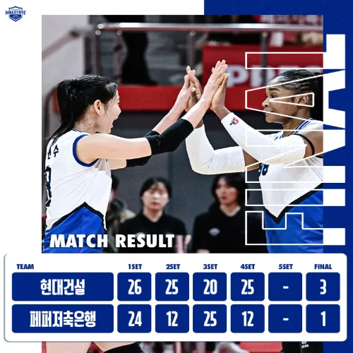 현대건설 페퍼저축은행 2위 경쟁