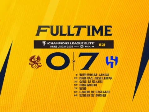 광주FC 초호화군단 알힐랄에 ACLE 8강에서