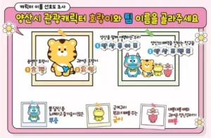 양산시 관광캐릭터 이름 공모…호랑이·팀명 선호도 조사 진행 중