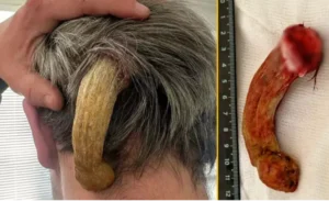 13cm ‘뿔’ 머리에 난 러시아 남성, 3년 고통 끝 제거 성공