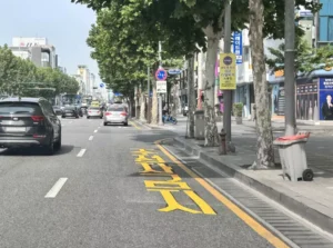 대치동 학원가, 주정차 금지 노면 도색·안내판 설치로 교통 혼잡 해소 나서