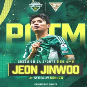 전북 전진우, 5월 이달의 선수·이달의 골 석권