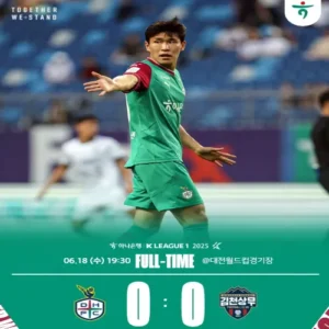퇴장 변수에 막힌 대전, 김천과 아쉬운 0-0 무승부