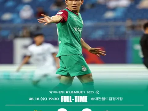 대전 하나시티즌 김천 상무 무승부