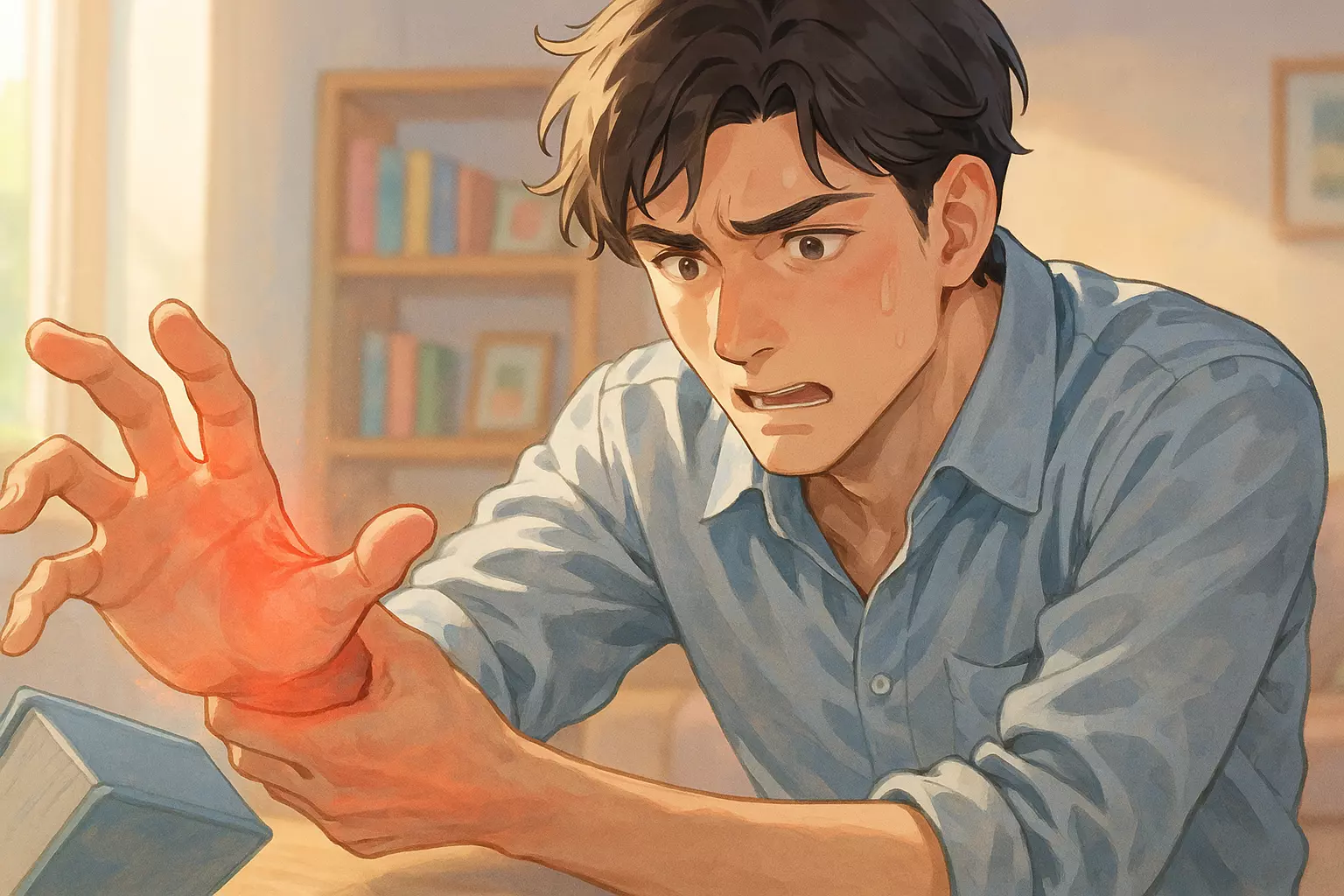 정중신경(median nerve)이 손목에서 지나가는 통로인 손목 터널 내에서 압박을 받아 발생한다.