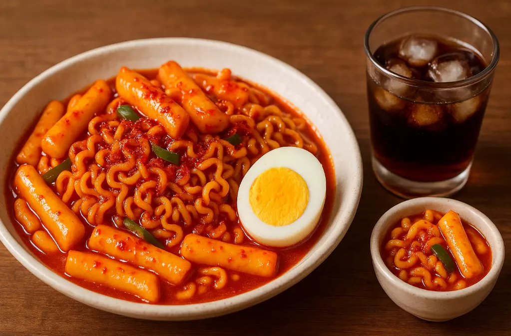 매콤한 양념이 식욕을 돋워 간식이나 한 끼 식사로 좋다.