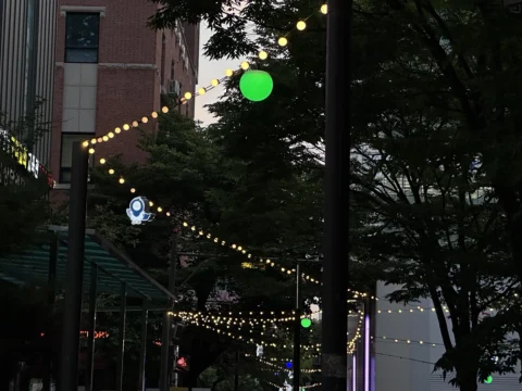 성남시 까리단길 이 감성 조명을 통해 야간 상권 활성화에 나섰다.