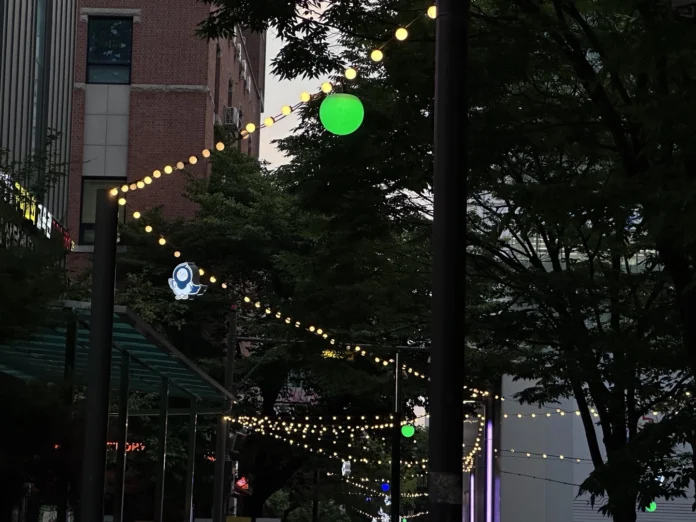 성남시 까리단길 이 감성 조명을 통해 야간 상권 활성화에 나섰다.