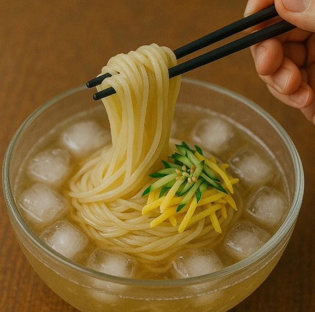 냉국수는 입맛이 없을 때 시원하게 즐길 수 있는 대표 여름 면 요리다.