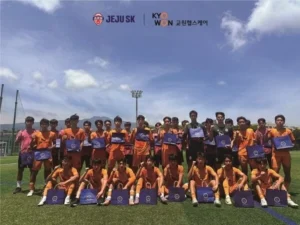 제주SK 유소년팀에 ‘액티풀샷’ 후원…교원헬스케어, 여름 무더위 속 헬스케어 동행