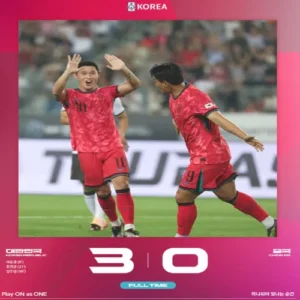 한국, 동아시안컵 중국전 3-0 완승… 6회 우승 향해 쾌조 출발