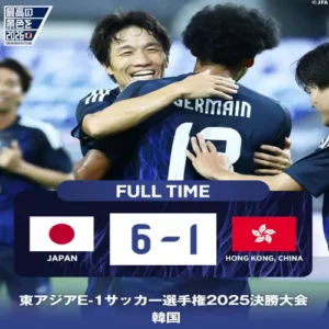 일본, 저메인 4골 앞세워 동아시안컵 홍콩 상대로 6-1 대승