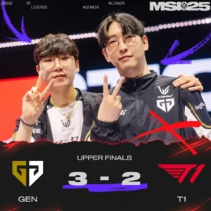 젠지, 풀세트 끝 T1 꺾고 MSI 결승 진출