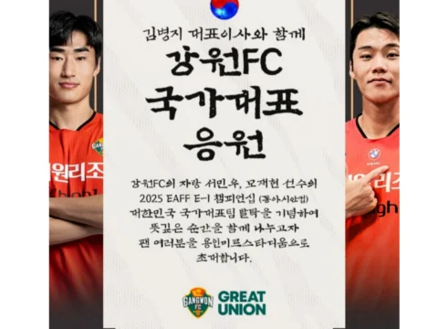 강원FC 국가대표 응원전 관련 이미지