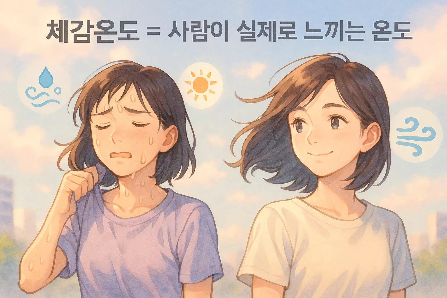 체감온도는 사람이 실제로 느끼는 온도를 말한다.